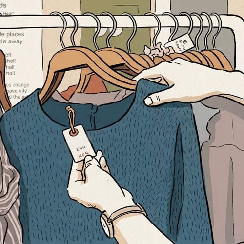 Ilustracion comercio ropa baleares